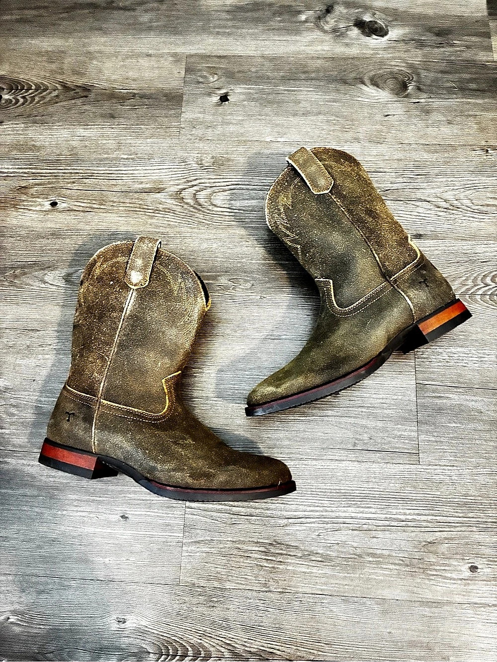 New Tecovas The Glen Roper Western Boots Leather Brown US 9.5 EE